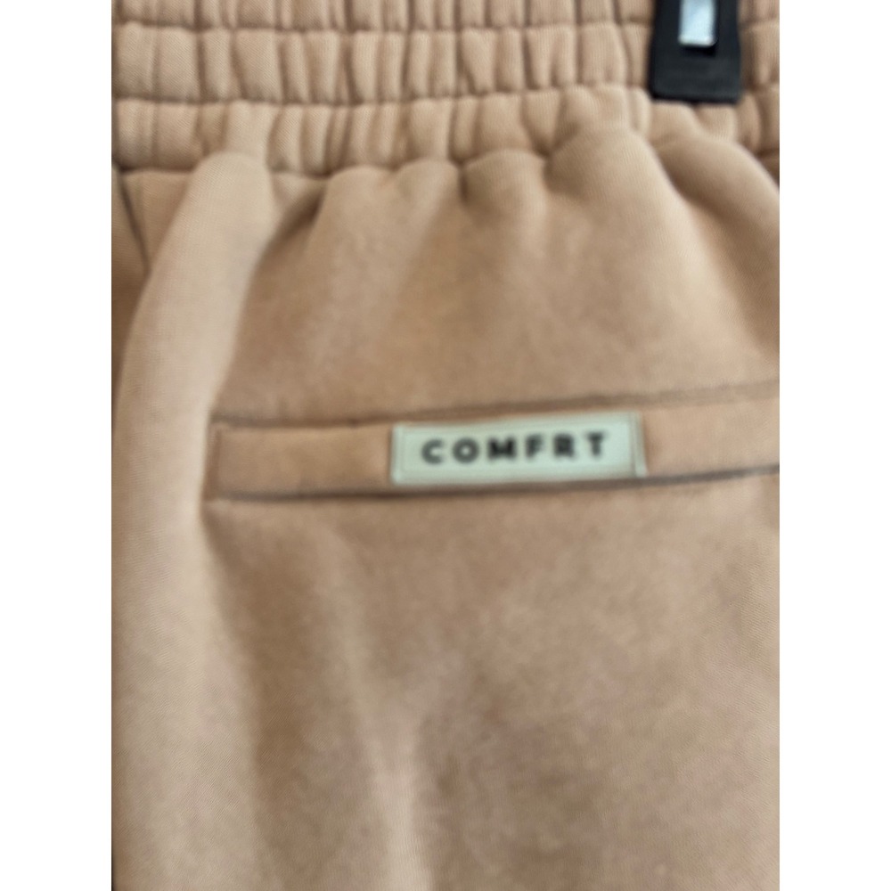 Comfrt Signature Sweatpants‎ Womens Small Tan High Waisted Fleece Joggers lounge - Picture 3 of 5